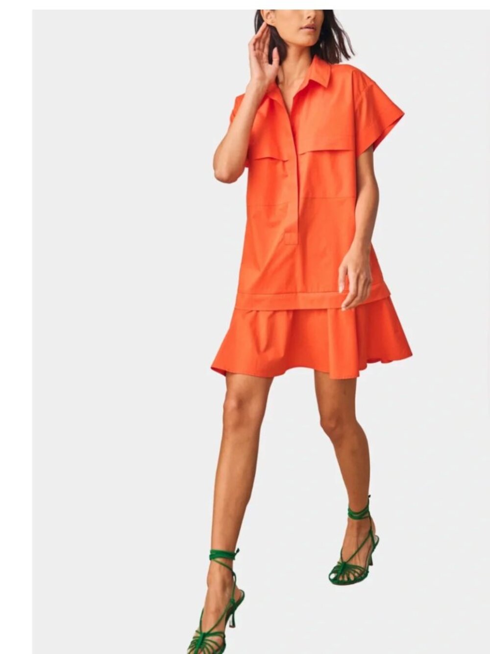 Hunter Bell Tuckernuck Addison Dress Sz M Cherry Red Orange Mini Preppy